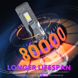 CARSPARKLE H11 Bulbs H11/H8/H9 Fog Lights Bulbs 6500K IP68 Waterproof Real 1:1 Size Plug & Play