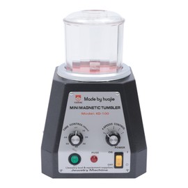 KELIBI Magnetic Polishing Machine, 4 Gears Clear Magnetic Jewelry Finisher, Adjustable Time Freestanding Diamonds Edge Trimming Machine, All Directions Non-Metallic Rust Removal Tool, For Hard Plastic