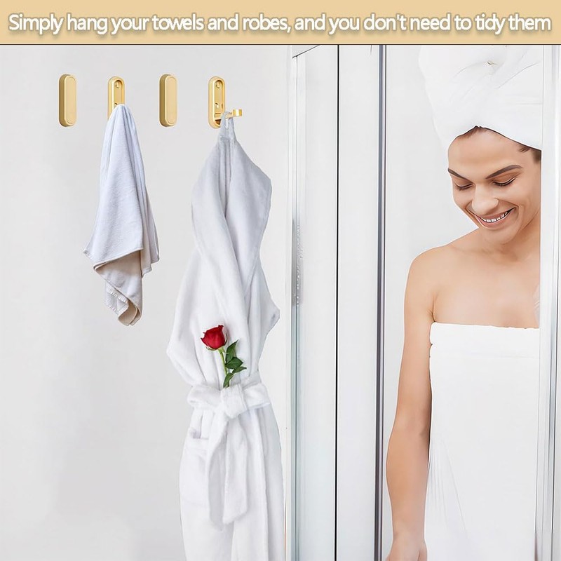 Folding Wall Hooks 2 PCS, Space-Saving Foldable Coat Towel Hooks,