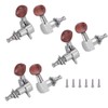 Tuner Pegs Tuning Machine Heads Button Silver Wooden Folk Guitar