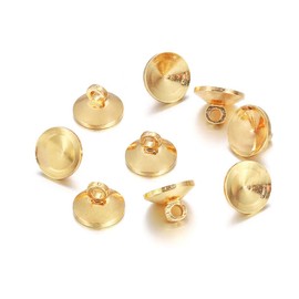 50Pcs Bead Bail Cap Pendant Round Metal Bails Bead Cap Clasps Pendant Connector for DIY Bracelets Earring Necklace Jewelry Making(Mixed Color)