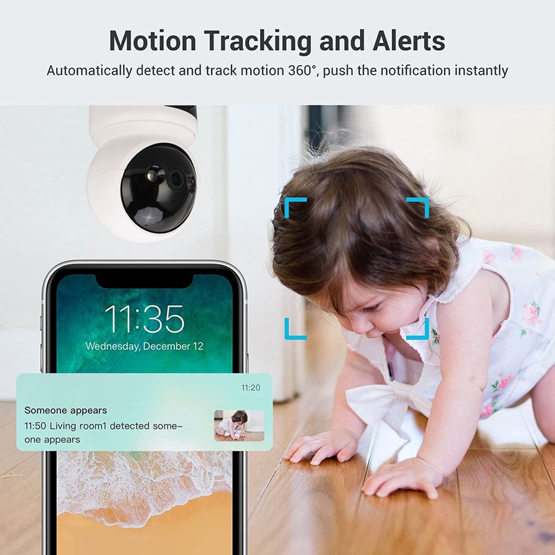 Security Camera 3MP WiFi 2.4G Dual Band 360° Coverage Motion