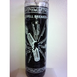 Spell Breaker (Rompe Conjuros) 7 Day Unscented Black Candle in Glass