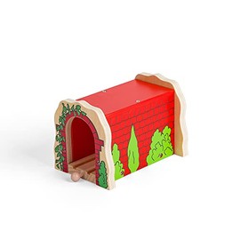 Bigjigs Rail Wooden Red Brick Tunnel - Other Major Rail Brands are Compatible