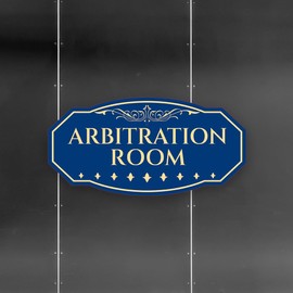 Victorian Plus Arbitration Room Wall or Door Sign Leather | Legal and Courtroom Decoration - Large