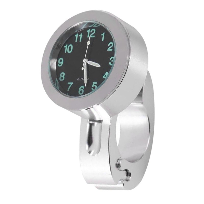 Sleek Waterproof Motorcycle Handlebar Clock with Glow-in-Dark Feature for Bicycles