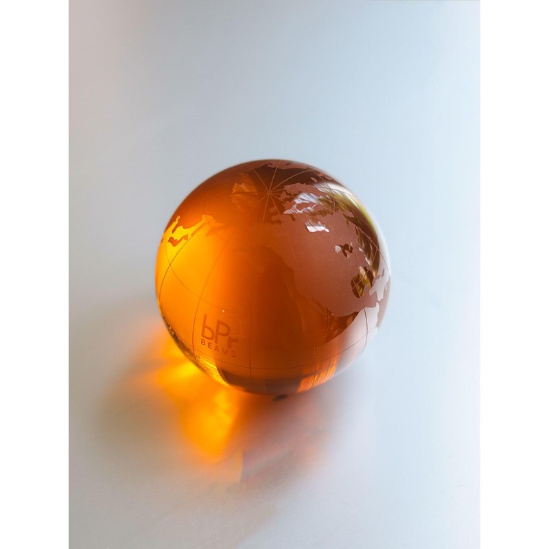 bPr Beams Orange Free Stationary World Map Paperweight