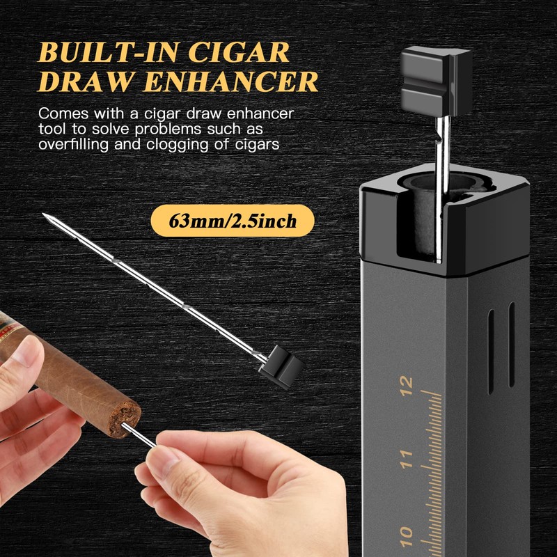 TISFA Cigar Lighter, Cigar Punch, Cigar Draw Enhancer, Cigar Length