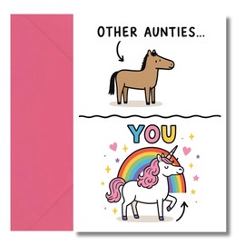 LimaLima Auntie Birthday Card Unicorn Design For A Special Aunty 21st 30th 40th 50th