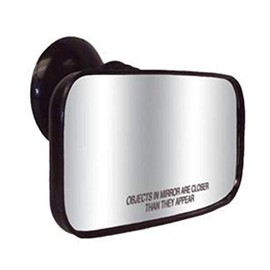 CIPA Suction Cup Rearview Mirror, Black, 8" W x 4" H