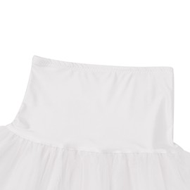 ODIZLI Short Petticoat Skirt Women 50s Petticoat Skirts Knee-Length Tutu Crinoline Slips Underskirts Hoop Skirt Retro Crinoline High Waist Knee Swing Skirt Lady Lolita Petticoat White L