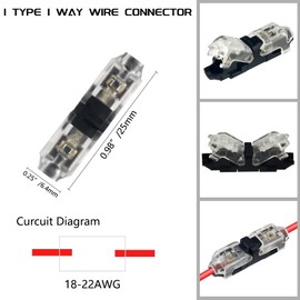 WMYCONGCONG 15 Pcs 1 Pin 1 Way Low Voltage Wire Connector Universal Compact Type I Connectors No Stripping Required