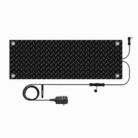 Juilsioa 10 Inch x 48 Inch Outdoor Snow Melting Mat, Anti-Slip Heated Walkway Mat with Power Cord, Outside Ice Melt Mat for Doorway Stair Step Path Roof