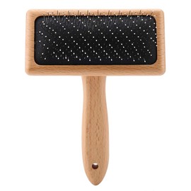 Professional Pin Brush for Dogs & Cats with Short Medium or Long Hair Grooming Comb Cleans Dirt Detangling and Removing Shed Fur Tool (Square head)