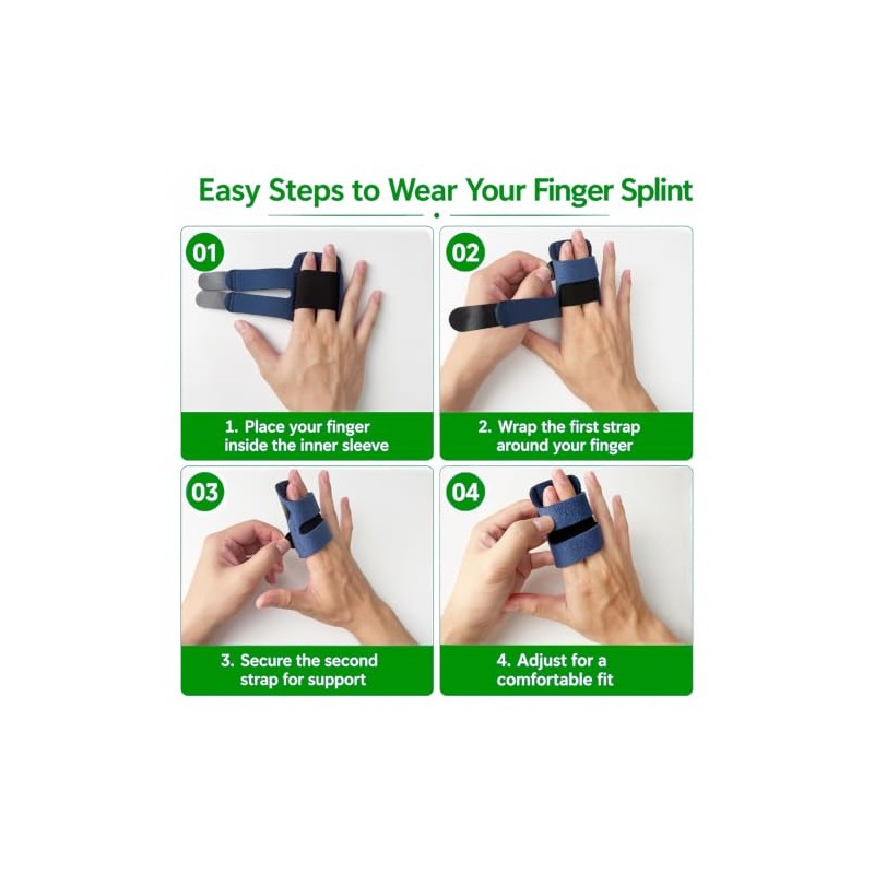 2PCS Finger Splint Trigger Finger Splint with 2 Aluminum Support