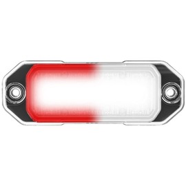 SpeedTech Lights Z-4 TIR 12W LED Strobe Light for Police Cars, Construction Trucks, Service Vehicles, Plows, Emergency Vehicles. Surface Mount Grille Flashing Hazard Beacon Light - Red/Clear