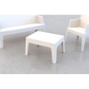 Compamia Box Resin Patio Coffee Table in White, Commercial Grade