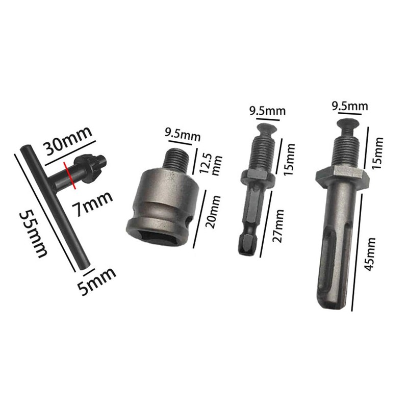 5 Pcs ZONADAH 0.6-6.5mm Quick Change Drill Chuck Adapter Kit