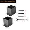 6x6 Post Base,Post Brackets(Inner Size 5.6"x5.6"),Black Powder-Coated Heavy Duty Steel