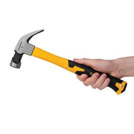 Roughneck ROU11105 Claw Hammer Fibreglass Shaft 454g (16oz), Black and Yellow