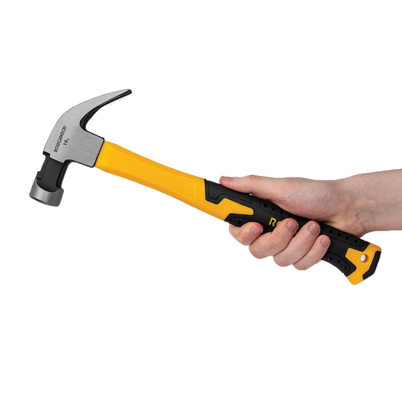 Roughneck ROU11105 Claw Hammer Fibreglass Shaft 454g (16oz), Black and
