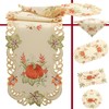 Quinnyshop Pumpkin and Sunflower Embroidery Table Runner 45 x 110