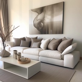 Cushion 30 x 30 cm Pillow Set of 2 Decorative Cushions for Bed and Sofa Inner Cushion Hypoallergenic Sofa Cushion Anti-Dust Mite Soft Decorative Cushion with Cushion Cover Cotton and Polyester