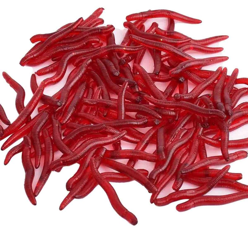 4cm 100pcs Soft Bait Set Realistic False Earthworm Worm Elastic