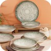 Corona 12-Piece Textured Modern Textured Finish Ceramic Dinnerware Sets, Plates
