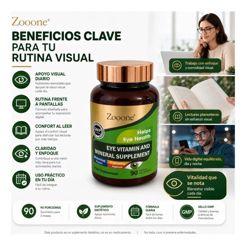 Vitaminas Para Ojos Uso Diario 90 Porciones