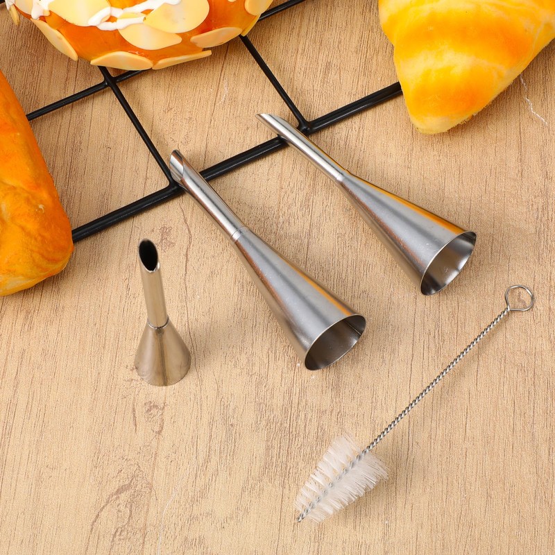 Wanmu Cream Filling Piping Tip, 3PCS Long Puff Nozzle Tips