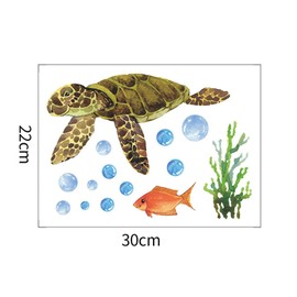 Luminous Underwater World Toilet Sticker Turtle Coral Goldfish Glowing Wallpaper Wall Sticker Bathroom Night Glow Glow in the Dark Sticker Stylish Removable Wallpaper DIY Wall Sticker