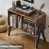 Record Player Stand with Vinyl Storage Cabinet, 32'' Mid Century