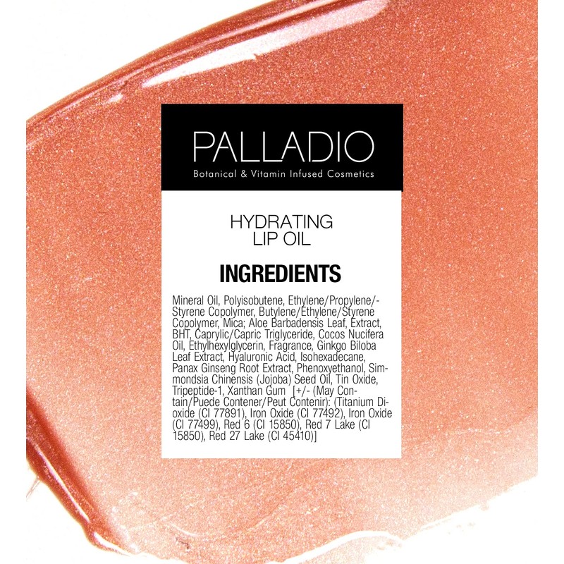 Palladio Gloss labial hidratante con infusión de ácido hialurónico, fórmula