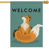 pingpi Welcome House Flag Vertical Double Sided,Fox Yard Outdoor Decoration