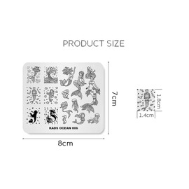 KADS Stamping Plates for Nail Art Ocean Mermaid Template Image Plate Stencil Nails Tool(OC006)