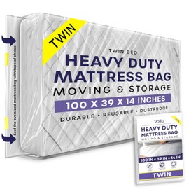 Twin Mattress Bags for Storage - Reusable Heavy Duty Mattress Bag - Plastic Mattress Bags for Moving, Storage and Protect Beds from Stains, Dust, and Pest Damage