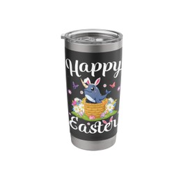 Narwhal Happy Easter Egg Hunt Bunny Ear Narwhal Easter Stainless Steel Insulated Tumbler