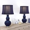 GOSO Large Drum Lamp Shade Blue Faux Silk Lamp Shades-Square