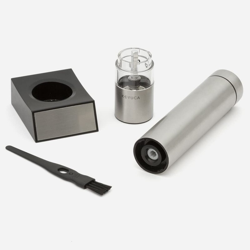 KEYUCA Stainless Steel Electric Ceramic Mill (with Pedestal, One Push