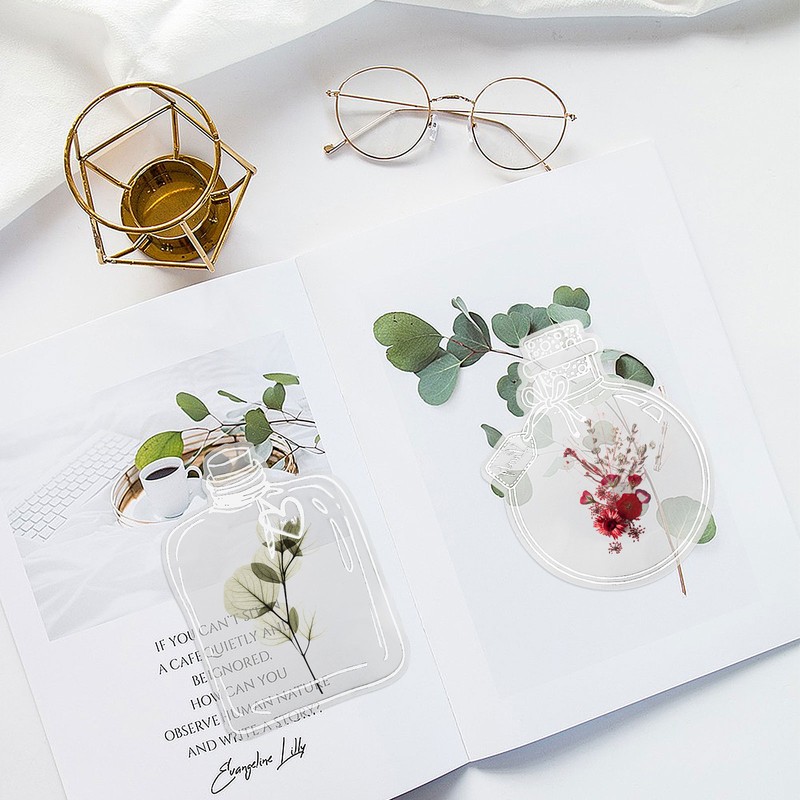 DIY Handmade Homemade Ins Bookmark Transparent Dried Flower Bookmarks