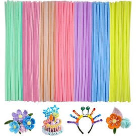 Ainiv Pipe Cleaners, 200PCS Chenille Stems, Multi-Color Pipe Cleaners Craft, Fuzzy Sticks Craft Supplies, Arts and Crafts for Creative Handmade DIY Project Decorations（7 Macaron Colors)