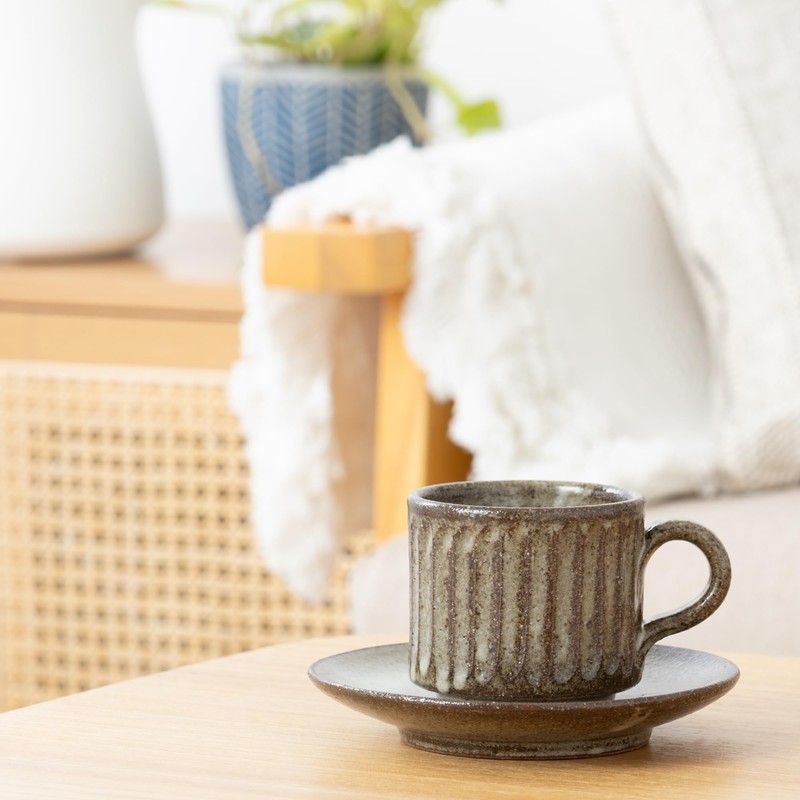 Marui Seikyo Shigaraki Ware MR-3-4387 Hechimon Cup & Saucer, Capacity
