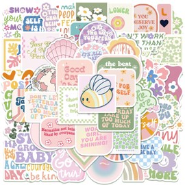 FainFun Pack of 100 Danish Pastel Stickers, Inspirational Stickers, Sticker Pack, Waterproof Stickers, Suitable for Laptops, Computers, Fridges, Water Bottles