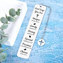 White Elephant Gifts Confirmation Gifts for Teen Girls Baptism Gifts for Women Christian Bookmark Supplies for Friends Religious Gift for Church You are Unique Gifts Inspirational Bible Verse Bookmark