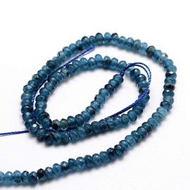 Agate & Jasper Gemstone Strand Beads, 4 mm, Rondelle, 110 Pieces, Semi-Precious Stone for Jewellery, Necklace, Bracelet (Navy Blue)