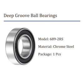 Kozelo 689-2RS Chromium Steel Bearing Ceramic Balls- [9x17x5mm] Double Sealed Bearing, Si3N4 Silicon Nitride Bearing Balls