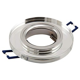 McShine - Mounting Frame | Crystal Glass | Round, 90 mm Diameter, Transparent