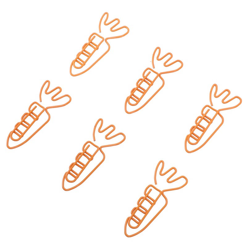 100Pcs Carrot Paper Clips Carrot Shape Strong Metal Anti Slip