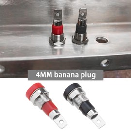 EMSea 10pcs 4mm Female Adapter Banana Plug Audio Speaker Banana Plug Test Plug Panel Mount Banana Socket Jack Plug (5pcs Black 5pcs Red)